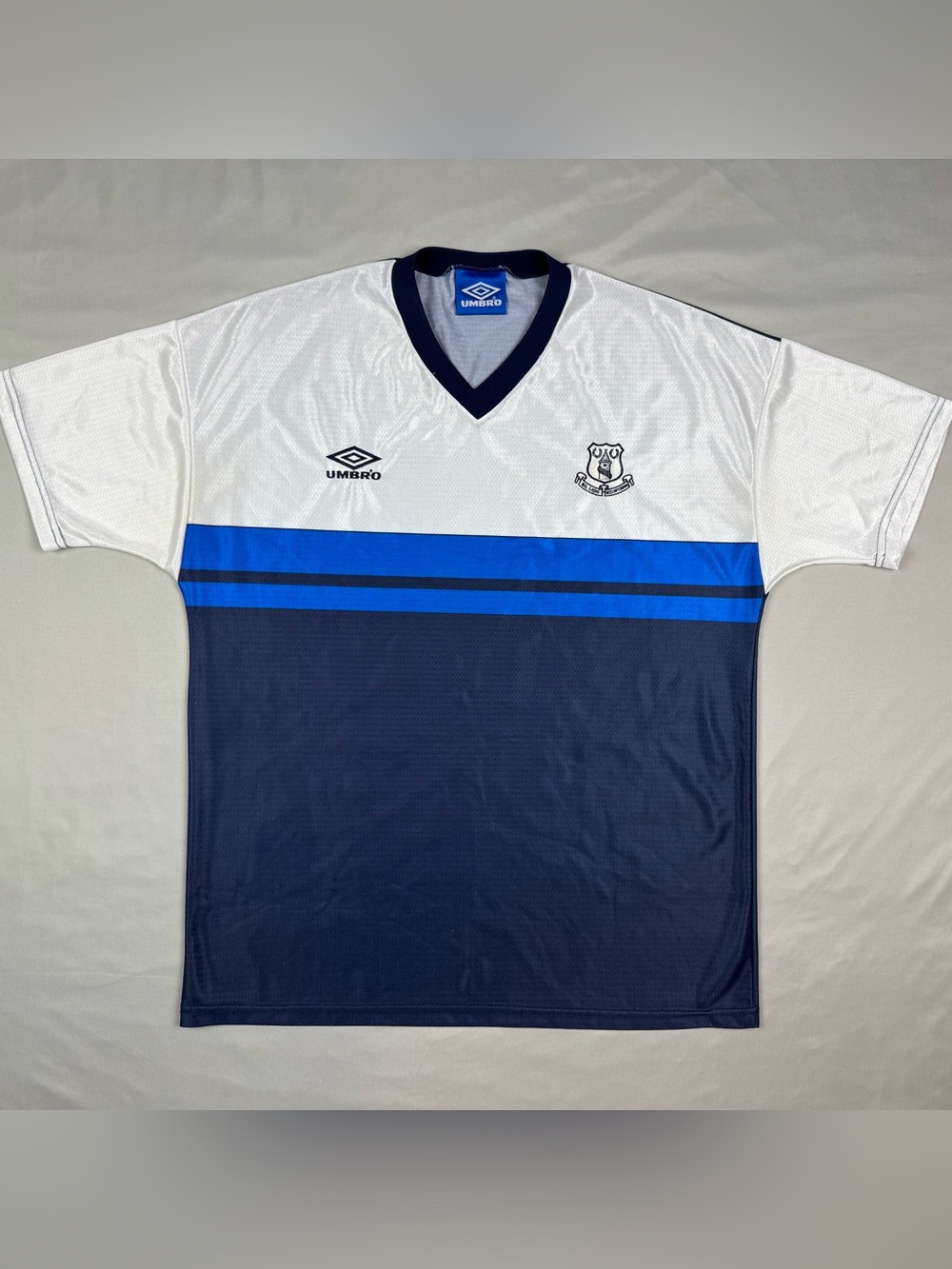 Vtg Umbro Everton FC Mens Training Shirt Soccer Jersey Sz Large 90s Blue A3